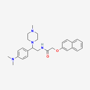molecular formula C27H34N4O2 B2686320 N-(2-(4-(dimethylamino)phenyl)-2-(4-methylpiperazin-1-yl)ethyl)-2-(naphthalen-2-yloxy)acetamide CAS No. 941899-83-8
