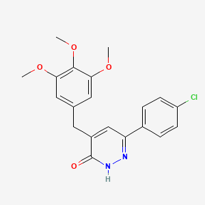 molecular formula C20H19ClN2O4 B2686328 6-(4-chlorophenyl)-4-(3,4,5-trimethoxybenzyl)pyridazin-3(2H)-one CAS No. 1401577-57-8