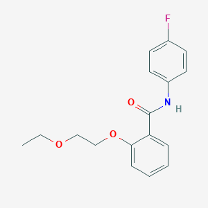 molecular formula C17H18FNO3 B268634 2-(2-ethoxyethoxy)-N-(4-fluorophenyl)benzamide 