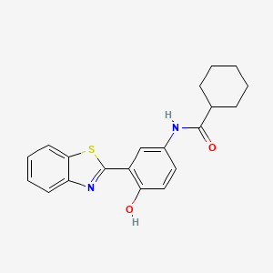 molecular formula C20H20N2O2S B2686342 N-(3-(benzo[d]thiazol-2-yl)-4-hydroxyphenyl)cyclohexanecarboxamide CAS No. 392245-14-6