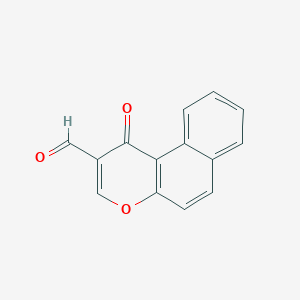 molecular formula C14H8O3 B2686343 1-Oxobenzo[f]chromene-2-carbaldehyde CAS No. 23469-50-3