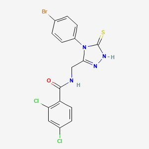 molecular formula C16H11BrCl2N4OS B2686356 N-((4-(4-bromophenyl)-5-thioxo-4,5-dihydro-1H-1,2,4-triazol-3-yl)methyl)-2,4-dichlorobenzamide CAS No. 391886-93-4