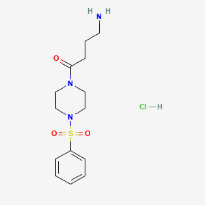 4-Amino-1-[4-(benzenesulfonyl)piperazin-1-yl]butan-1-one;hydrochloride