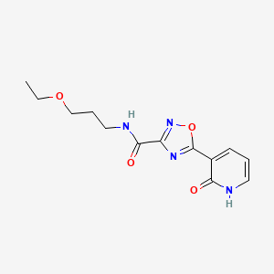 molecular formula C13H16N4O4 B2686362 N-(3-ethoxypropyl)-5-(2-oxo-1,2-dihydropyridin-3-yl)-1,2,4-oxadiazole-3-carboxamide CAS No. 1574620-11-3