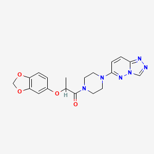 1-(4-([1,2,4]Triazolo[4,3-b]pyridazin-6-yl)piperazin-1-yl)-2-(benzo[d][1,3]dioxol-5-yloxy)propan-1-one