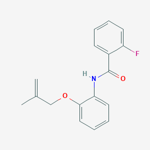 molecular formula C17H16FNO2 B268637 2-fluoro-N-{2-[(2-methylprop-2-en-1-yl)oxy]phenyl}benzamide 