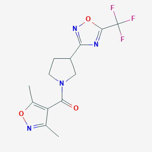 (3,5-Dimethylisoxazol-4-yl)(3-(5-(trifluoromethyl)-1,2,4-oxadiazol-3-yl)pyrrolidin-1-yl)methanone