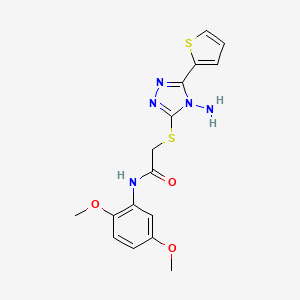 molecular formula C16H17N5O3S2 B2686398 2-{[4-氨基-5-(噻吩-2-基)-4H-1,2,4-三唑-3-基]硫代}-N-(2,5-二甲氧基苯基)乙酰胺 CAS No. 886928-34-3