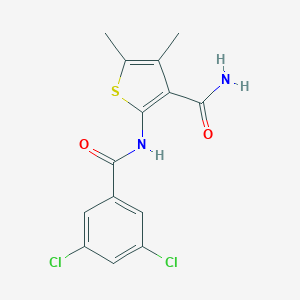 molecular formula C14H12Cl2N2O2S B268640 2-[(3,5-Dichlorobenzoyl)amino]-4,5-dimethyl-3-thiophenecarboxamide 