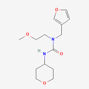 molecular formula C14H22N2O4 B2686403 1-(呋喃-3-基甲基)-1-(2-甲氧基乙基)-3-(四氢-2H-吡喃-4-基)脲 CAS No. 2034538-16-2