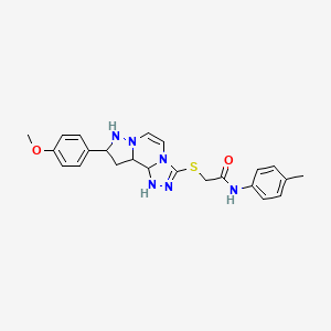 B2686410 2-{[11-(4-methoxyphenyl)-3,4,6,9,10-pentaazatricyclo[7.3.0.0^{2,6}]dodeca-1(12),2,4,7,10-pentaen-5-yl]sulfanyl}-N-(4-methylphenyl)acetamide CAS No. 1207025-16-8