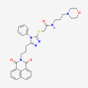 2-((5-(3-(1,3-dioxo-1H-benzo[de]isoquinolin-2(3H)-yl)propyl)-4-phenyl-4H-1,2,4-triazol-3-yl)thio)-N-(3-morpholinopropyl)acetamide