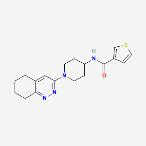 molecular formula C18H22N4OS B2686426 N-(1-(5,6,7,8-tetrahydrocinnolin-3-yl)piperidin-4-yl)thiophene-3-carboxamide CAS No. 2034350-96-2