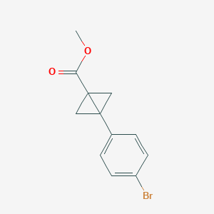 molecular formula C12H11BrO2 B2686431 甲酸甲酯 3-(4-溴苯基)双环[1.1.0]丁烷-1-羧酸酯 CAS No. 2374238-05-6