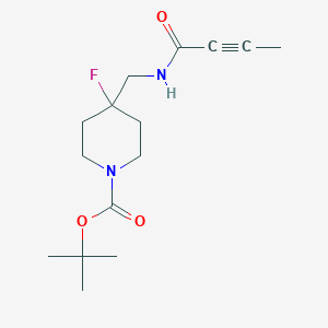 Tert-butyl 4-[(but-2-ynoylamino)methyl]-4-fluoropiperidine-1-carboxylate