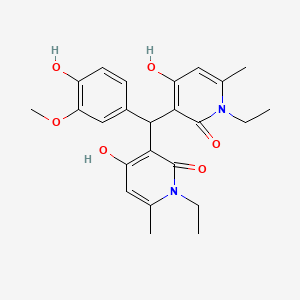 3,3'-((4-hydroxy-3-methoxyphenyl)methylene)bis(1-ethyl-4-hydroxy-6-methylpyridin-2(1H)-one)