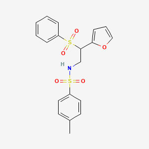 molecular formula C19H19NO5S2 B2686443 N-(2-(furan-2-yl)-2-(phenylsulfonyl)ethyl)-4-methylbenzenesulfonamide CAS No. 896322-93-3