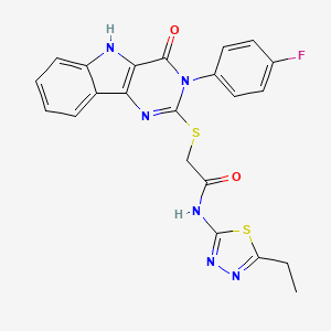 N-(5-ethyl-1,3,4-thiadiazol-2-yl)-2-((3-(4-fluorophenyl)-4-oxo-4,5-dihydro-3H-pyrimido[5,4-b]indol-2-yl)thio)acetamide