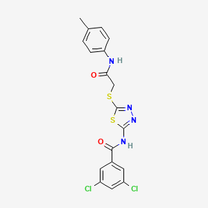 3,5-dichloro-N-(5-((2-oxo-2-(p-tolylamino)ethyl)thio)-1,3,4-thiadiazol-2-yl)benzamide