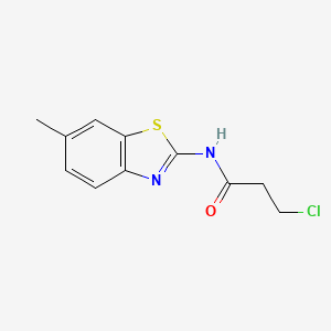 molecular formula C11H11ClN2OS B2686446 3-氯-N-(6-甲基-1,3-苯并噻二唑-2-基)丙酰胺 CAS No. 76289-34-4