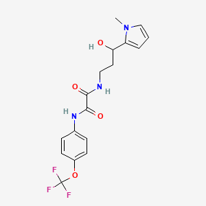 molecular formula C17H18F3N3O4 B2686448 N1-(3-hydroxy-3-(1-methyl-1H-pyrrol-2-yl)propyl)-N2-(4-(trifluoromethoxy)phenyl)oxalamide CAS No. 1790210-28-4