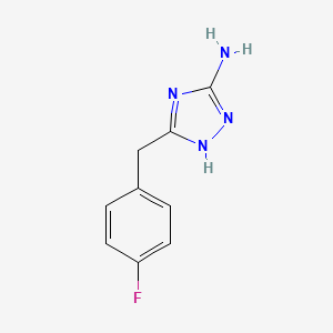 molecular formula C9H10FN5O3 B2686451 5-[(4-fluorophenyl)methyl]-4H-1,2,4-triazol-3-amine CAS No. 1322605-13-9