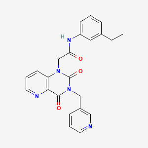 molecular formula C23H21N5O3 B2686471 2-(2,4-二氧代-3-(吡啶-3-基甲基)-3,4-二氢吡啶并[3,2-d]嘧啶-1(2H)-基)-N-(3-乙基苯基)乙酰胺 CAS No. 946225-30-5
