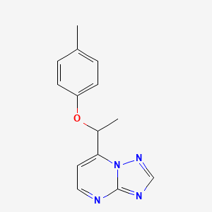 molecular formula C14H14N4O B2686478 7-(1-(4-Methylphenoxy)ethyl)(1,2,4)triazolo[1,5-a]pyrimidine CAS No. 477865-23-9