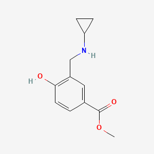 molecular formula C12H15NO3 B2686480 Methyl 3-[(cyclopropylamino)methyl]-4-hydroxybenzoate CAS No. 1710471-69-4