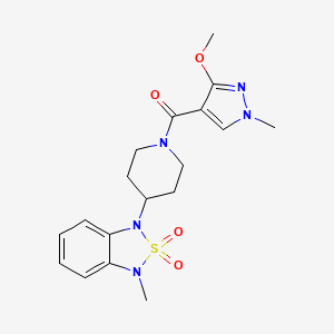 (3-methoxy-1-methyl-1H-pyrazol-4-yl)(4-(3-methyl-2,2-dioxidobenzo[c][1,2,5]thiadiazol-1(3H)-yl)piperidin-1-yl)methanone