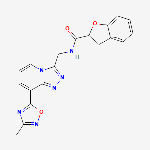 N-((8-(3-methyl-1,2,4-oxadiazol-5-yl)-[1,2,4]triazolo[4,3-a]pyridin-3-yl)methyl)benzofuran-2-carboxamide