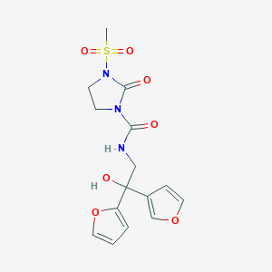 N-(2-(furan-2-yl)-2-(furan-3-yl)-2-hydroxyethyl)-3-(methylsulfonyl)-2-oxoimidazolidine-1-carboxamide