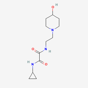 molecular formula C12H21N3O3 B2686496 N1-cyclopropyl-N2-(2-(4-hydroxypiperidin-1-yl)ethyl)oxalamide CAS No. 1797957-06-2