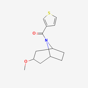 molecular formula C13H17NO2S B2686497 ((1R,5S)-3-methoxy-8-azabicyclo[3.2.1]octan-8-yl)(thiophen-3-yl)methanone CAS No. 2127047-54-3