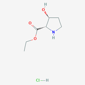 Ethyl 3-hydroxypyrrolidine-2-carboxylate hydrochloride, cis