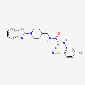 molecular formula C22H20ClN5O3 B2686506 N1-((1-(benzo[d]oxazol-2-yl)piperidin-4-yl)methyl)-N2-(5-chloro-2-cyanophenyl)oxalamide CAS No. 1797724-60-7