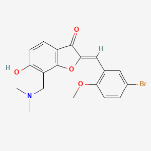 molecular formula C19H18BrNO4 B2686508 (Z)-2-(5-bromo-2-methoxybenzylidene)-7-((dimethylamino)methyl)-6-hydroxybenzofuran-3(2H)-one CAS No. 900269-65-0