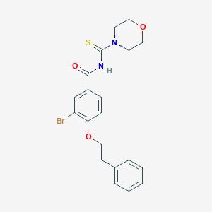molecular formula C20H21BrN2O3S B268651 3-bromo-N-(morpholin-4-ylcarbonothioyl)-4-(2-phenylethoxy)benzamide 