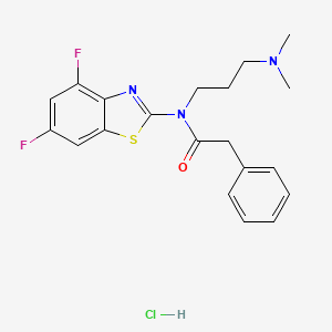 molecular formula C20H22ClF2N3OS B2686511 N-(4,6-difluorobenzo[d]thiazol-2-yl)-N-(3-(dimethylamino)propyl)-2-phenylacetamide hydrochloride CAS No. 1216928-89-0