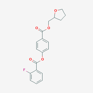 molecular formula C19H17FO5 B268652 4-[(Tetrahydro-2-furanylmethoxy)carbonyl]phenyl 2-fluorobenzoate 