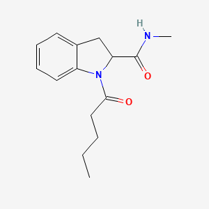 B2686527 N-methyl-1-pentanoylindoline-2-carboxamide CAS No. 1098107-38-0