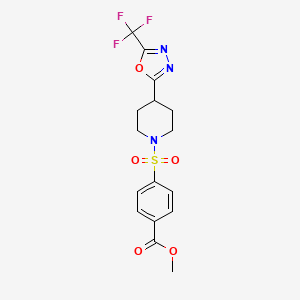 Methyl 4-((4-(5-(trifluoromethyl)-1,3,4-oxadiazol-2-yl)piperidin-1-yl)sulfonyl)benzoate