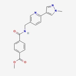 molecular formula C19H18N4O3 B2686535 甲基-4-(((6-(1-甲基-1H-吡唑-4-基)吡啶-3-基)甲基)氨基)苯甲酸酯 CAS No. 2034467-38-2