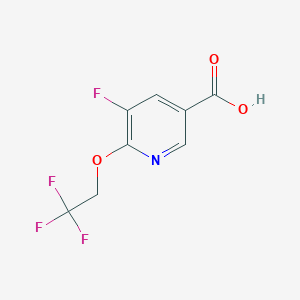 molecular formula C8H5F4NO3 B2686545 5-氟-6-(2,2,2-三氟乙氧基)烟酸 CAS No. 1373863-09-2