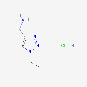 molecular formula C5H11ClN4 B2686548 (1-ethyl-1H-1,2,3-triazol-4-yl)methanamine hydrochloride CAS No. 1955548-17-0