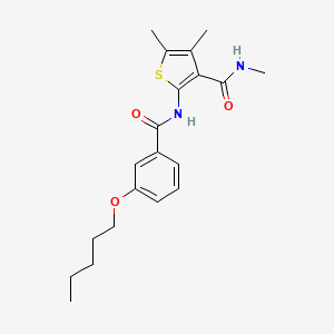 molecular formula C20H26N2O3S B2686552 N,4,5-trimethyl-2-(3-(pentyloxy)benzamido)thiophene-3-carboxamide CAS No. 896296-62-1