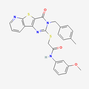 N-(3-methoxyphenyl)-2-((3-(4-methylbenzyl)-4-oxo-3,4-dihydropyrido[3',2':4,5]thieno[3,2-d]pyrimidin-2-yl)thio)acetamide