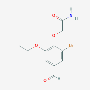 molecular formula C11H12BrNO4 B2686561 2-(2-溴-6-乙氧-4-甲酰苯氧)乙酰胺 CAS No. 590357-01-0