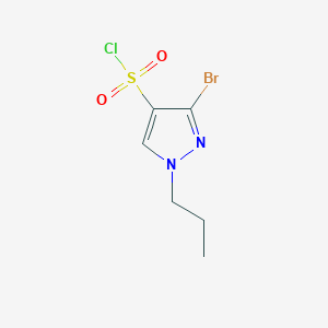 molecular formula C6H8BrClN2O2S B2686564 3-Bromo-1-propylpyrazole-4-sulfonyl chloride CAS No. 1946822-30-5