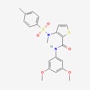 molecular formula C21H22N2O5S2 B2686566 N-cyclohexyl-N'-{4-[2-(1-phenyl-1H-benzimidazol-2-yl)ethyl]phenyl}urea CAS No. 1116082-71-3
